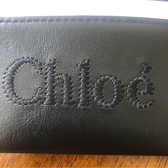 NEW $290 Chloe Sense Logo Calfskin Card Case in Black Leather! - Picture 7 of 11
